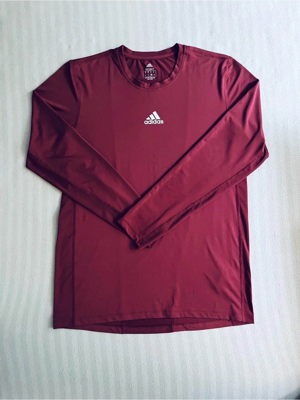 adidas Maroon Long-Sleeve Athletic Tee XL / adidas L black track pants combo